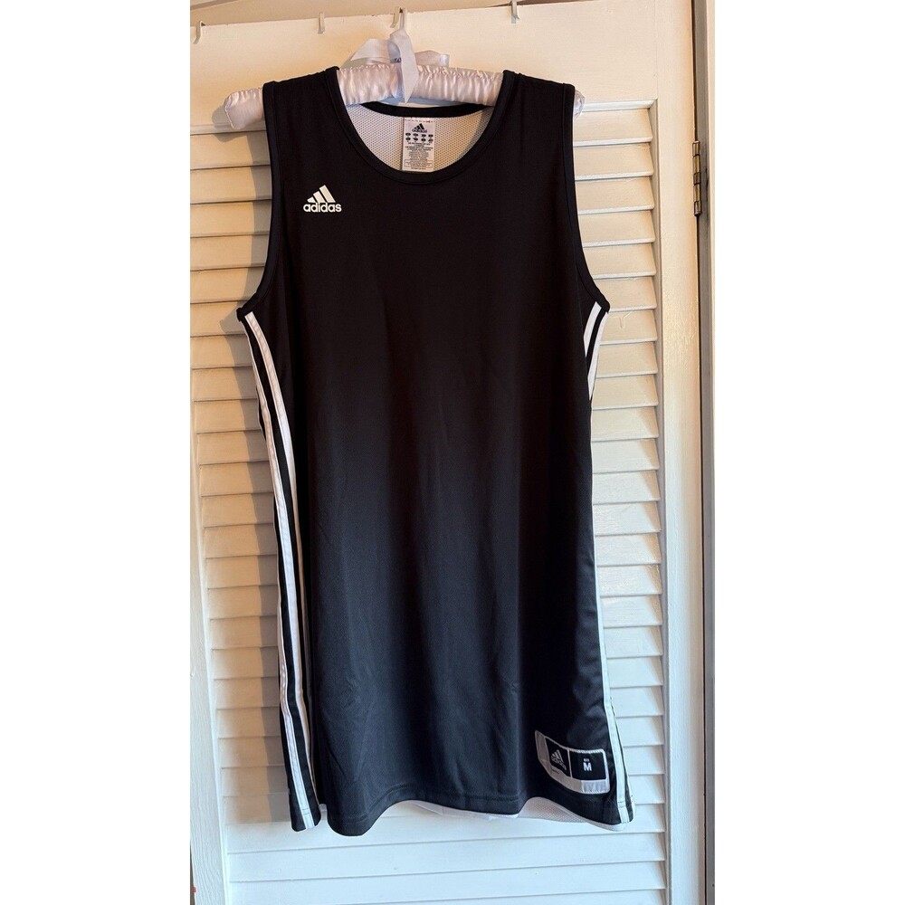 Adidas Practice Jersey Mens M Basketball Black White Climalite Sports Atheletic